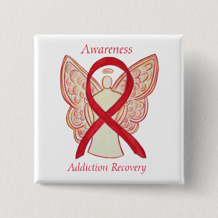 Addiction Recovery Awareness Ribbon Angel Pin