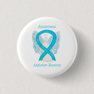 Addiction Recovery Awareness Ribbon Angel Pin