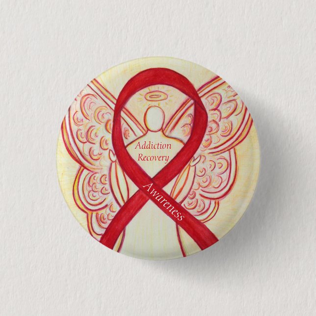 Addiction Recovery Awareness Ribbon Angel Pin (Front)