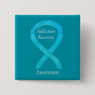 Addiction Recovery Awareness Ribbon Custom Pin