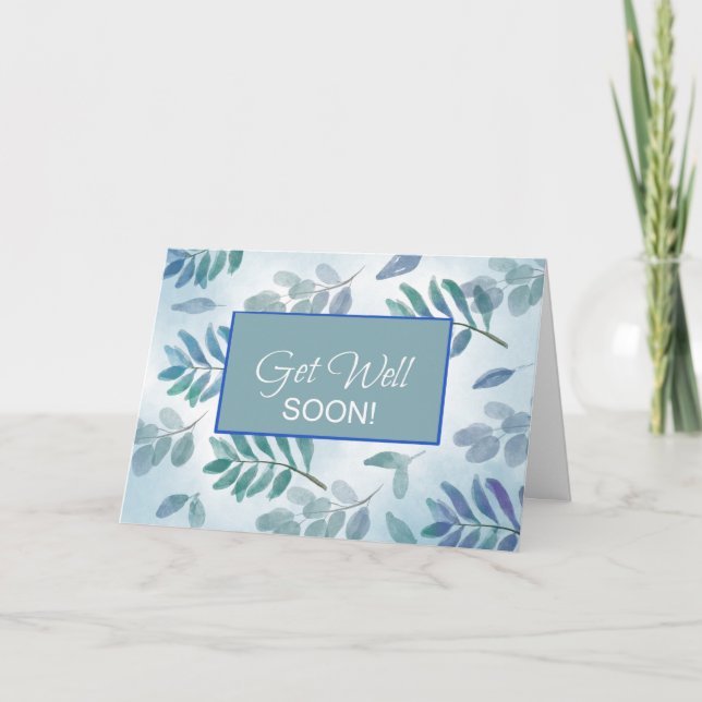 Addiction Recovery Encouragement Branches Blue Card (Front)