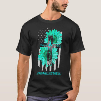 Addiction Recovery Faith Hope Love Teal Us Flag Je T-Shirt