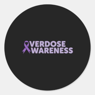 Addiction Recovery Overdose Awareness Classic Round Sticker