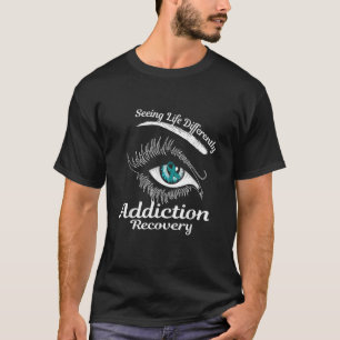 Addiction Recovery Ribbon Recovered To Addiction T T-Shirt