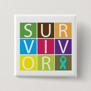 Addiction Recovery Survivor 2 Inch Square Button