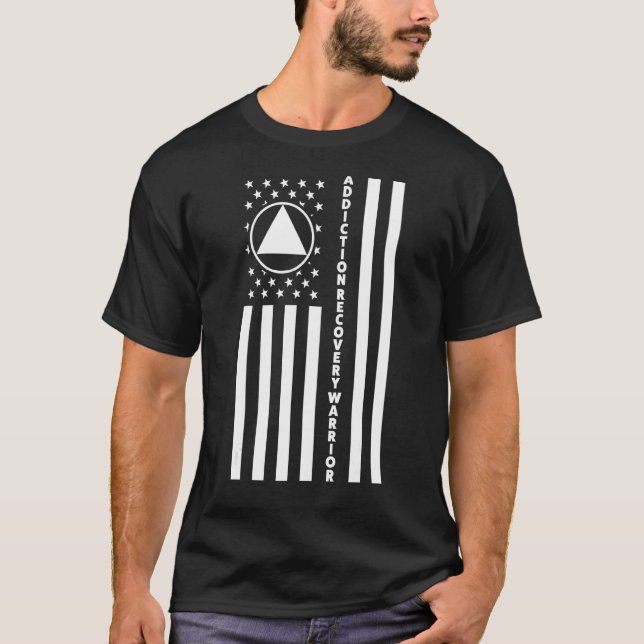 Addiction Recovery Warrior Sobering Sobers T-Shirt (Front)