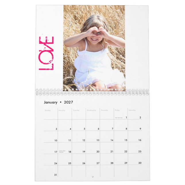 Addie's angels calendar (Jan 2027)