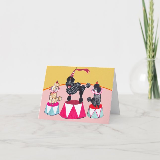 Addie's Circus Poodles Notecard (Front)