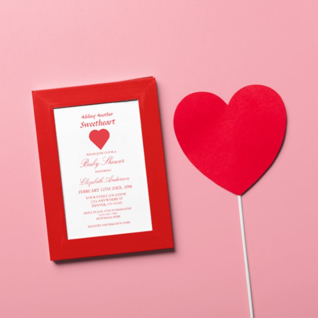 Adding Another Sweetheart Baby Shower Invitation (Creator Uploaded)