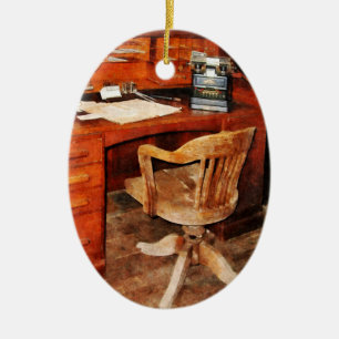 Adding Machine Ceramic Ornament