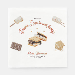 Adding S’More Love to Our Family Baby shower Napkin