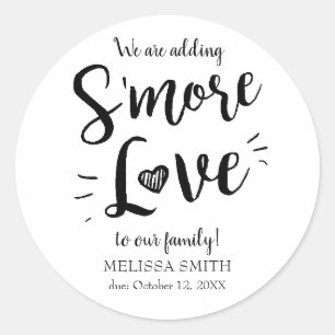 Adding Smore Love S'mores Baby Shower Classic Round Sticker