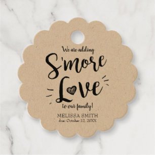Adding Smore Love to Our Family Baby Shower Black Favour Tags