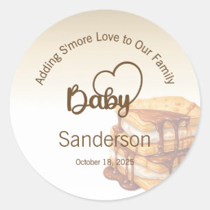 Adding S'more Love to Our Family Label Baby Shower