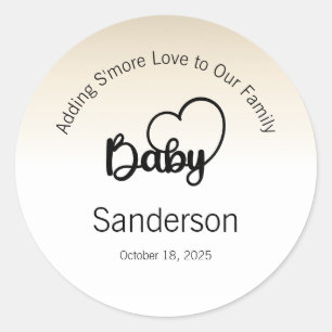 Adding S'more Love to Our Family Label Baby Shower