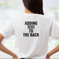 Adding Text To The Back Print Upgrade Personalized