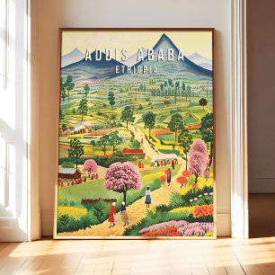 Addis Ababa Ethiopia Poster Art Print, Famous City