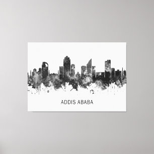 Addis Ababa Ethiopia skyline BW Canvas Print