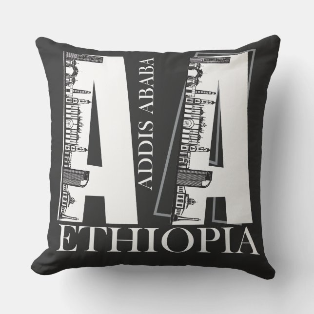 Addis Ababa pillow, Addis Ababa Throw Pillow (Front)