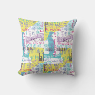 Addis Ababa Sefer Throw Pillow