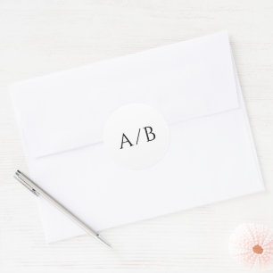 Addison Black and White Classic Elegant Wedding Classic Round Sticker