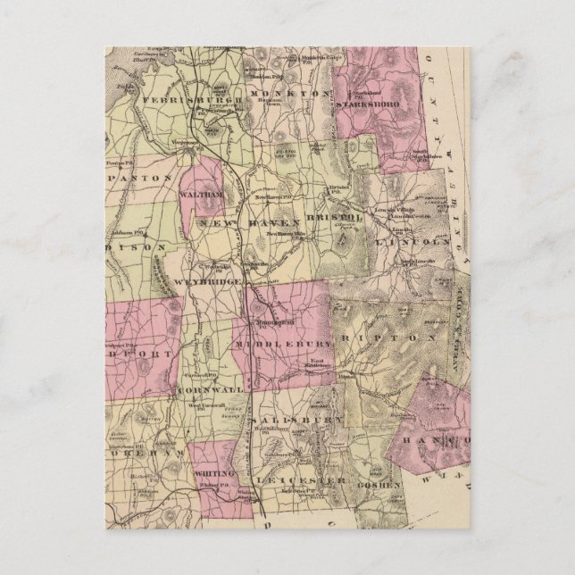 Addison County, Vermont Postcard (Front)