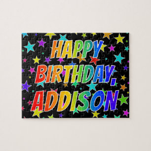 "ADDISON" First Name, Fun "HAPPY BIRTHDAY" Jigsaw Puzzle