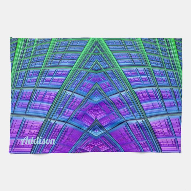 ADDISON ~ Purple Green Blue ~ ORIGINAL Kitchen  Towel (Horizontal)