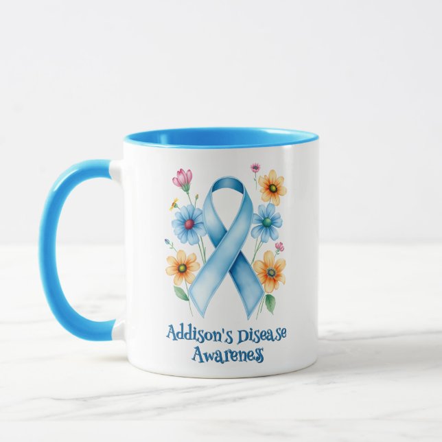Addison's Disease Awareness | Blue Ribbon Mug (Left)