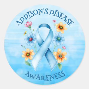 Addison's Disease Awareness Ribbon Classic Round Sticker