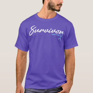 Addisons Disease Awareness Survivor Glitter Ribbon T-Shirt