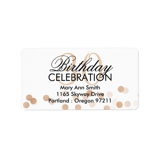 Address 30th Birthday Copper Foil Glitter Lights