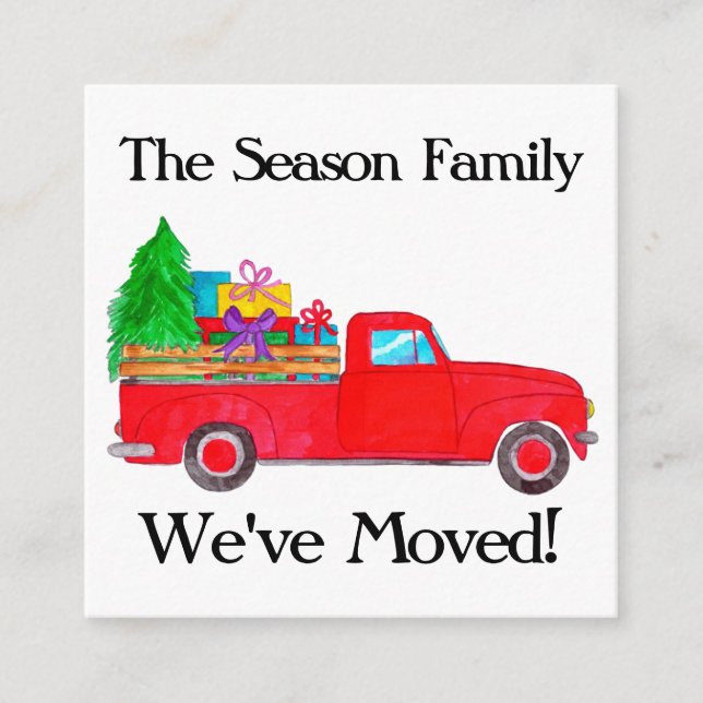 Address Announcement Retro Pickup Christmas (Front)