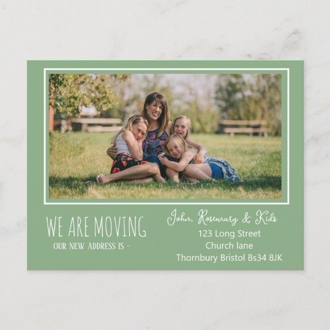 Address card Green modern simple (Front)