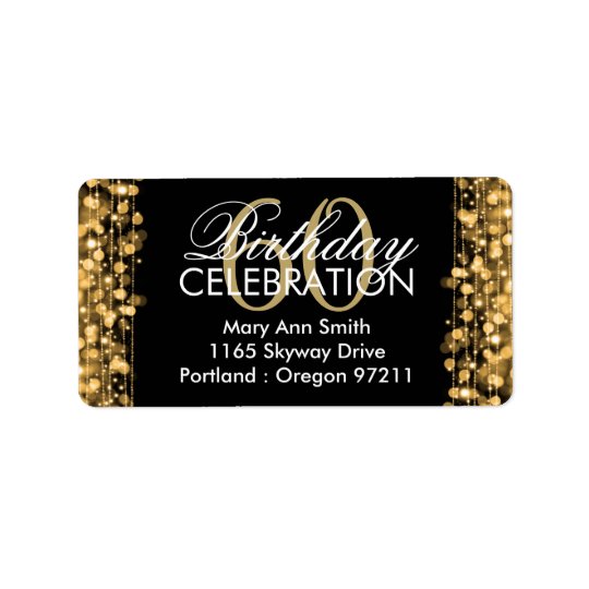 Address Elegant 60th Birthday Party Sparkles Gold