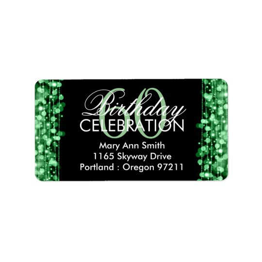 Address Elegant 60th Birthday Party Sparkles Green