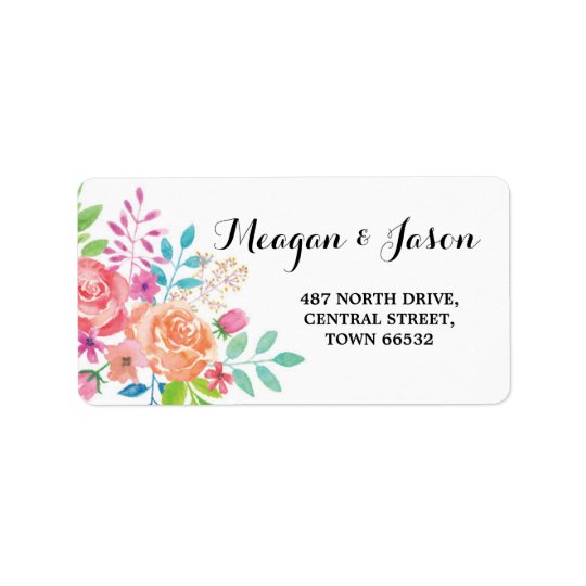 Address Floral Labels Return Stickers Wedding