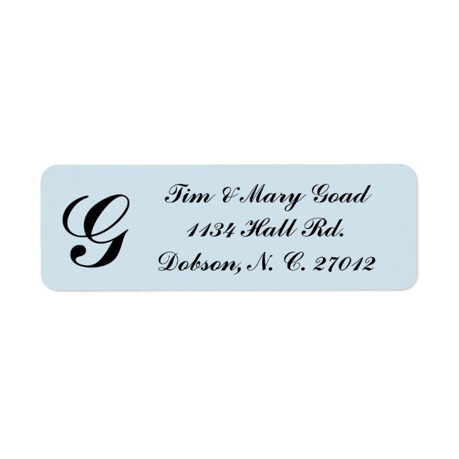 ADDRESS LABEL (Front)