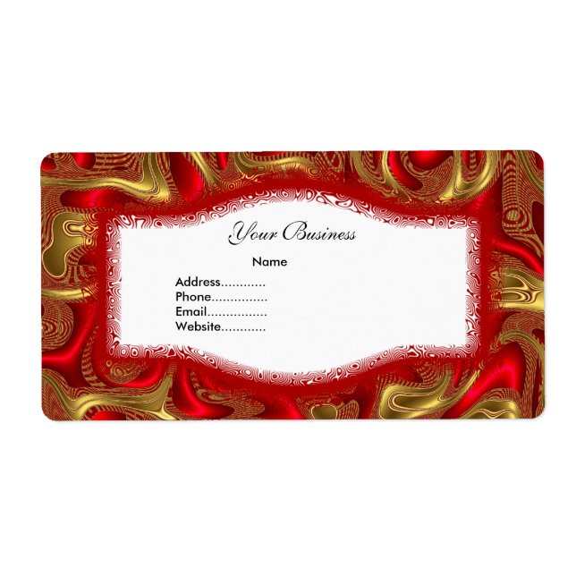 Address Label Abstract Red Gold (Front)