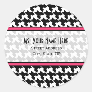 Address Label - Black Houndstooth