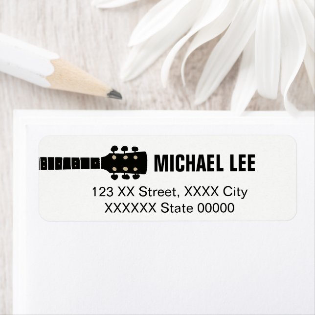 Address label for a guitar player or music store (Insitu)