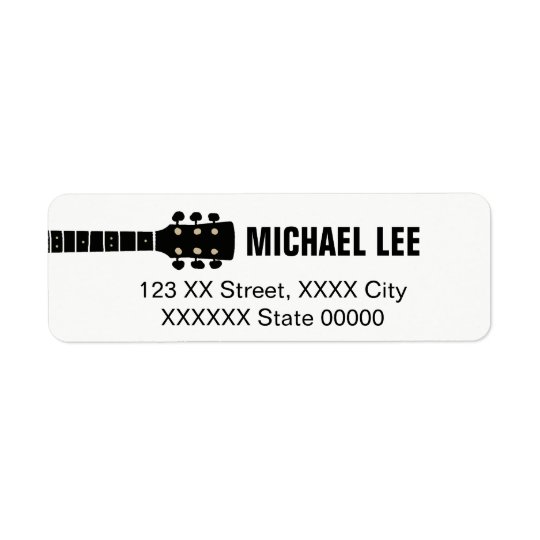 address label for a guitar player or music store