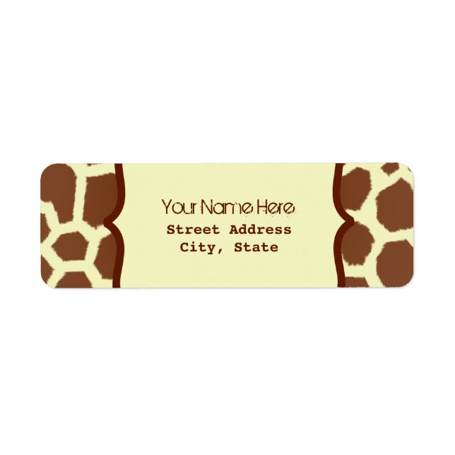 Address Label - Giraffe Print (Front)