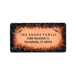 Address Label - Halloween Orange with Black Border