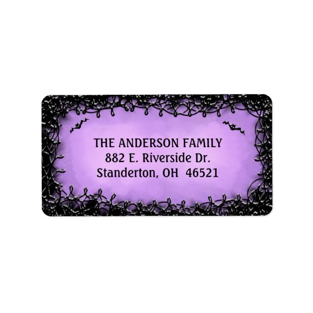 Address Label - Halloween Purple with Black Border (Front)