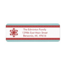 Address Label Modern Blue Merry Little Christmas