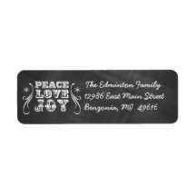 Address Label Peace Love Joy Chalkboard Holiday