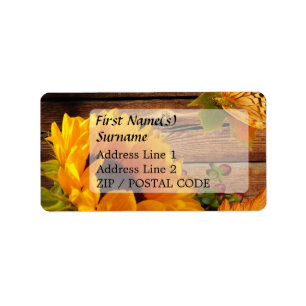 Address Label, Rustic Country Fall Sunflower Label