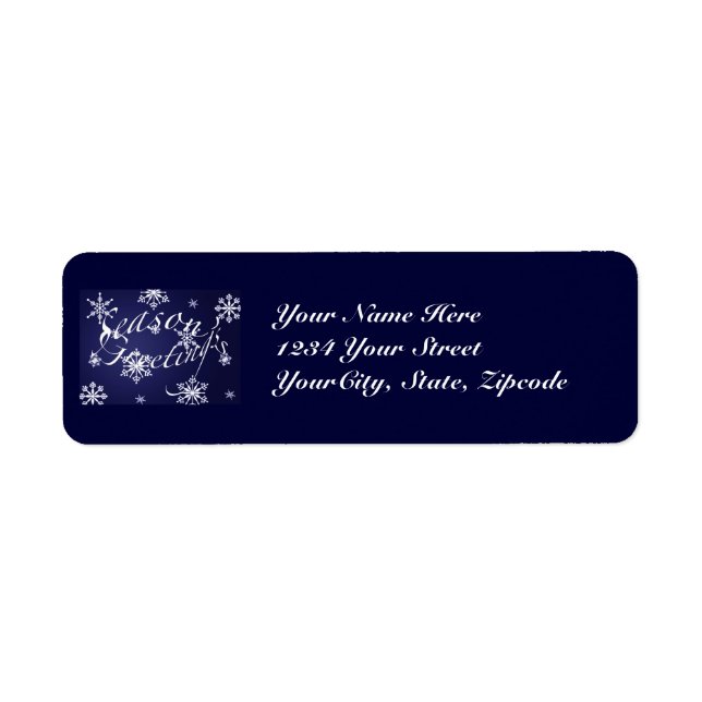 Address Label Season's Greetings - Blue (Devant)