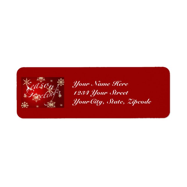 Address Label Season's Greetings - Red (Front)